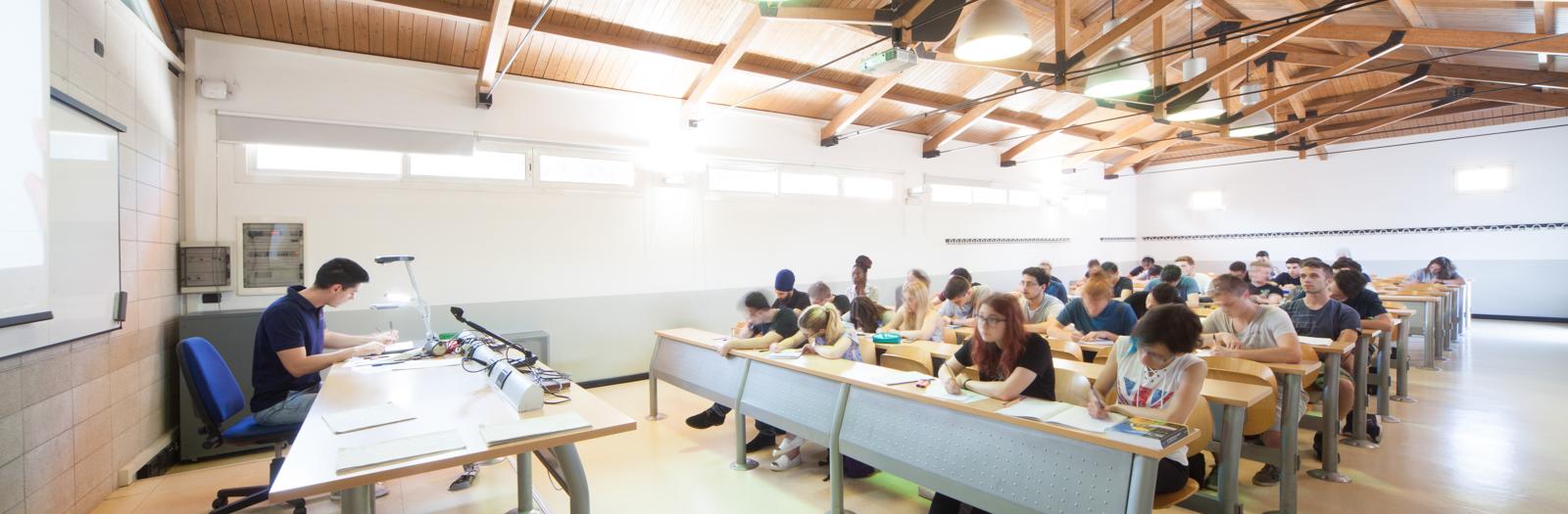 students attending class in dalmine
