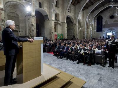 Intervento fuori programma del Presidente della Repubblica Sergio Mattarella durante la Cerimonia di Inaugurazione dell'a.a. 2016-17