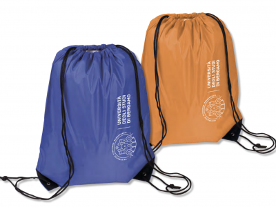 nylon backsack (blue and orange) € 2,20
