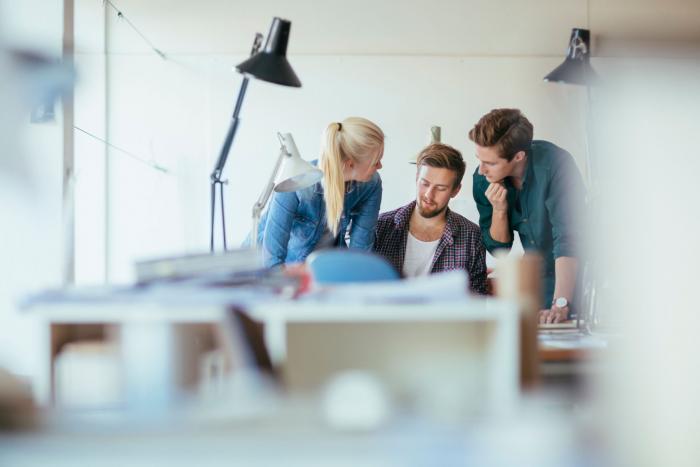 Students during a brainstorming